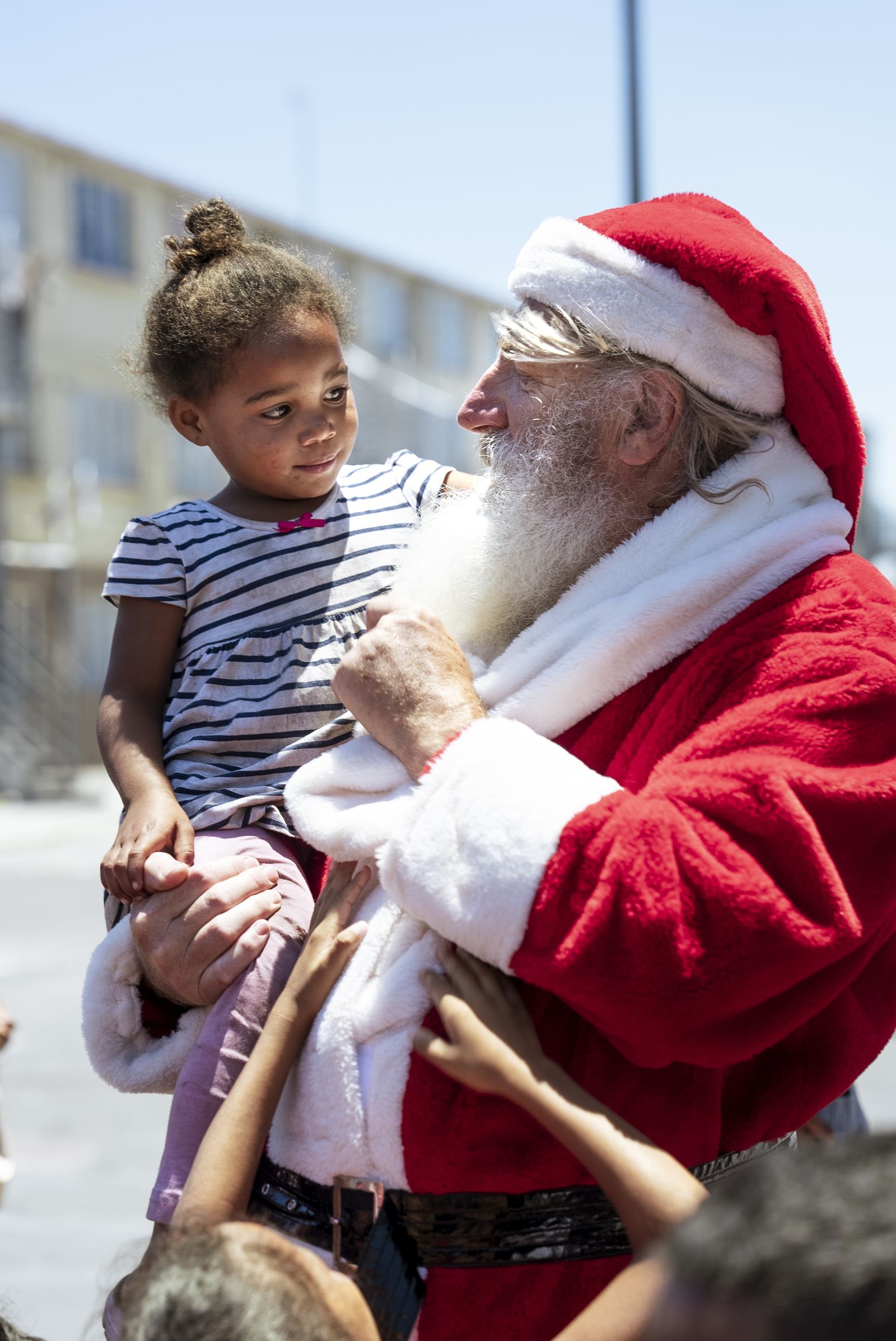 A moment with Santa at the community Christmas event
