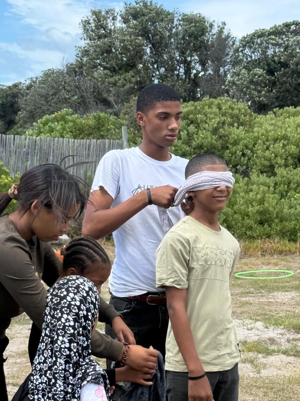 Leading an activity with the younger children